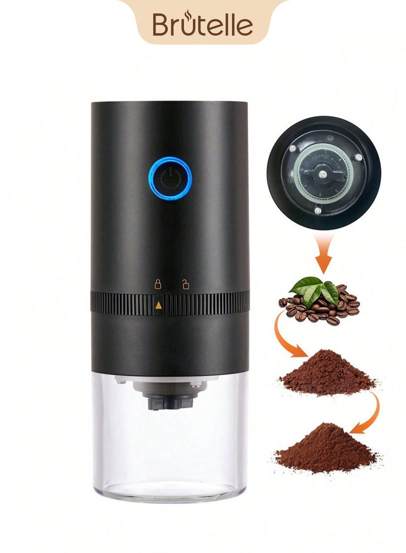 Brutelle Portable V60 Burr Coffee Grinder with Adjustable Settings & 25g Capacity 2000mAh Rechargeable Coffee Bean Grinder with Conical Ceramic Burr for Home Travel Camping Office for V60 Coffee Espresso Mocha - Image 1